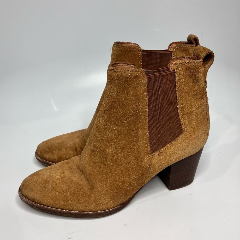 Madewell the Regan Boots pull on suede cognac‎ size 8